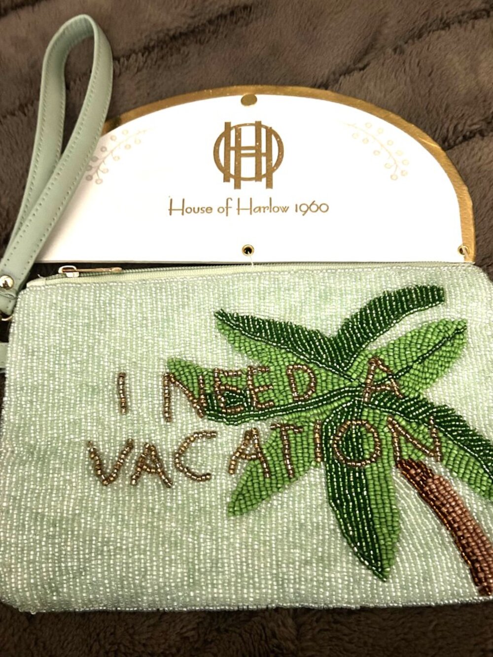 House of Harlow Beaded Travel Pouch